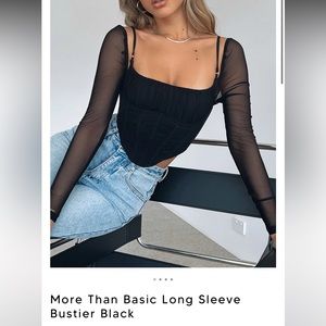 NWT White Fox Boutique Better Than Basic Long Sleeve Bustier